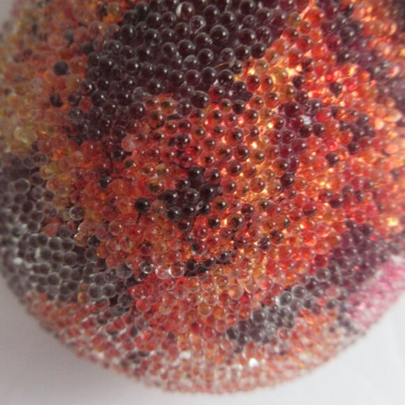 Sugar Beaded Pear Fruit Christmas Ornaments Lot Of 10 Red/Pink/Gold Bugle Beads - Picture 12 of 14